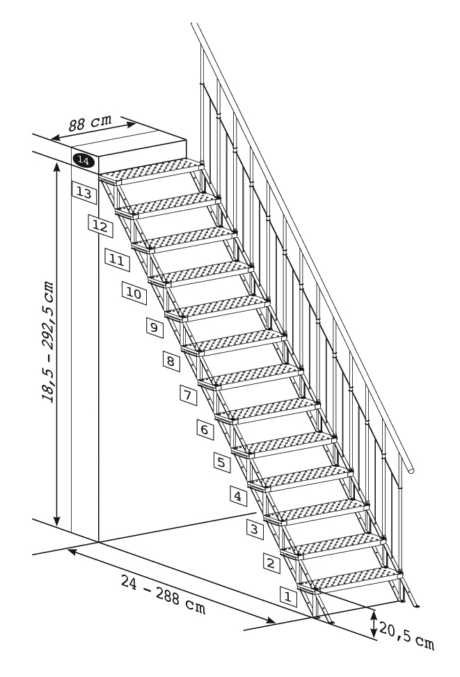  escalier extérieur skyway schéma technique